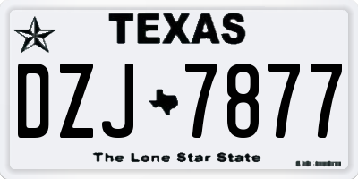 TX license plate DZJ7877