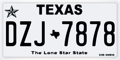 TX license plate DZJ7878