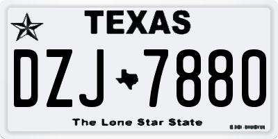 TX license plate DZJ7880