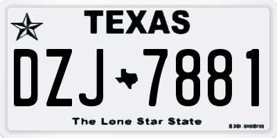 TX license plate DZJ7881
