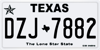 TX license plate DZJ7882