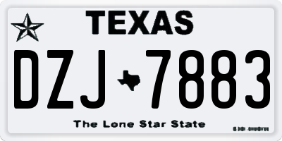 TX license plate DZJ7883