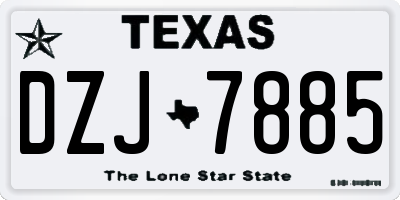 TX license plate DZJ7885