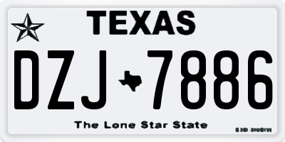 TX license plate DZJ7886
