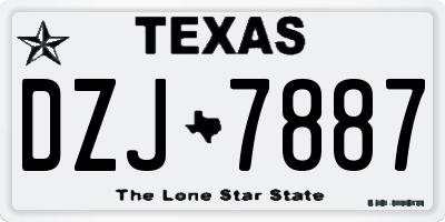 TX license plate DZJ7887