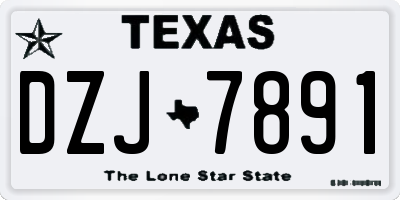 TX license plate DZJ7891