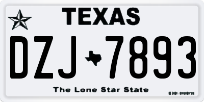 TX license plate DZJ7893