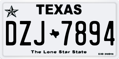 TX license plate DZJ7894