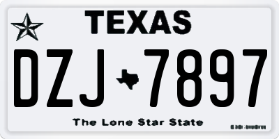 TX license plate DZJ7897