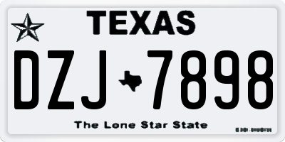 TX license plate DZJ7898
