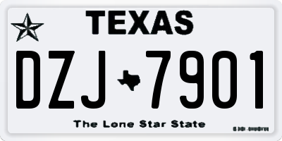 TX license plate DZJ7901