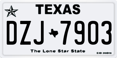 TX license plate DZJ7903