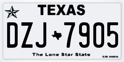 TX license plate DZJ7905