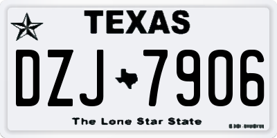 TX license plate DZJ7906