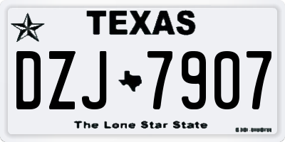 TX license plate DZJ7907