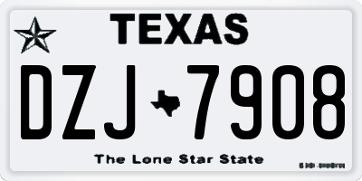 TX license plate DZJ7908