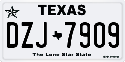 TX license plate DZJ7909