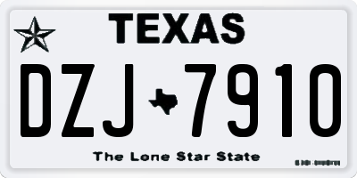 TX license plate DZJ7910