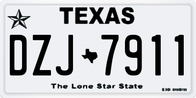 TX license plate DZJ7911