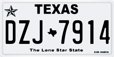 TX license plate DZJ7914
