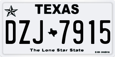 TX license plate DZJ7915