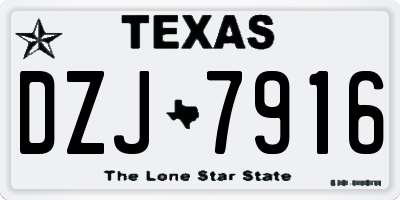 TX license plate DZJ7916