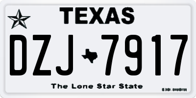 TX license plate DZJ7917