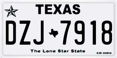 TX license plate DZJ7918