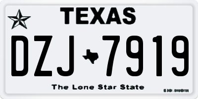 TX license plate DZJ7919