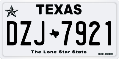 TX license plate DZJ7921