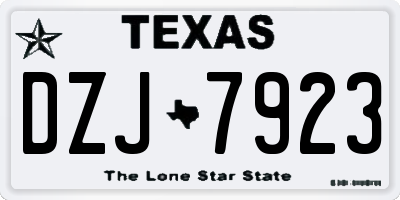 TX license plate DZJ7923