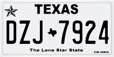 TX license plate DZJ7924