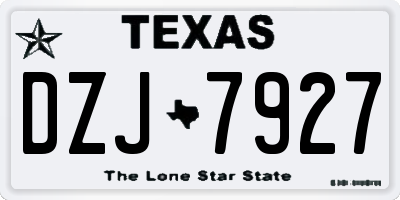 TX license plate DZJ7927