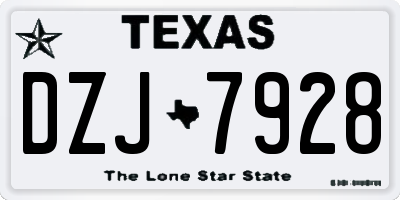 TX license plate DZJ7928