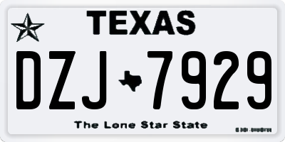 TX license plate DZJ7929
