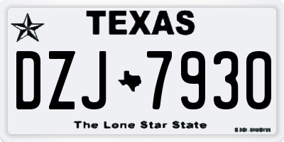 TX license plate DZJ7930