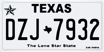 TX license plate DZJ7932