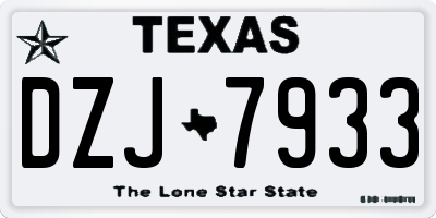 TX license plate DZJ7933