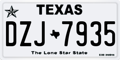 TX license plate DZJ7935