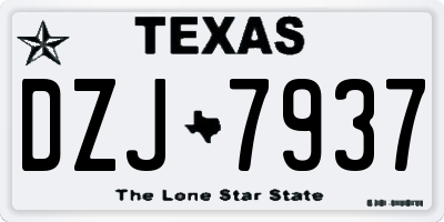 TX license plate DZJ7937