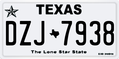 TX license plate DZJ7938