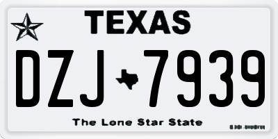 TX license plate DZJ7939