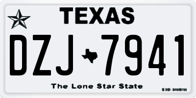 TX license plate DZJ7941