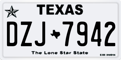 TX license plate DZJ7942