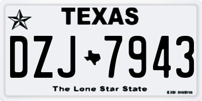 TX license plate DZJ7943