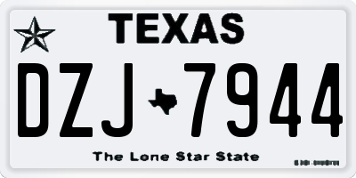 TX license plate DZJ7944