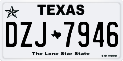 TX license plate DZJ7946