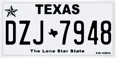 TX license plate DZJ7948