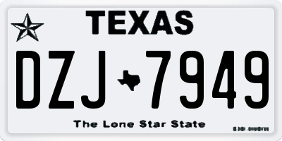 TX license plate DZJ7949