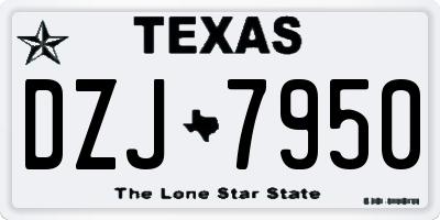 TX license plate DZJ7950